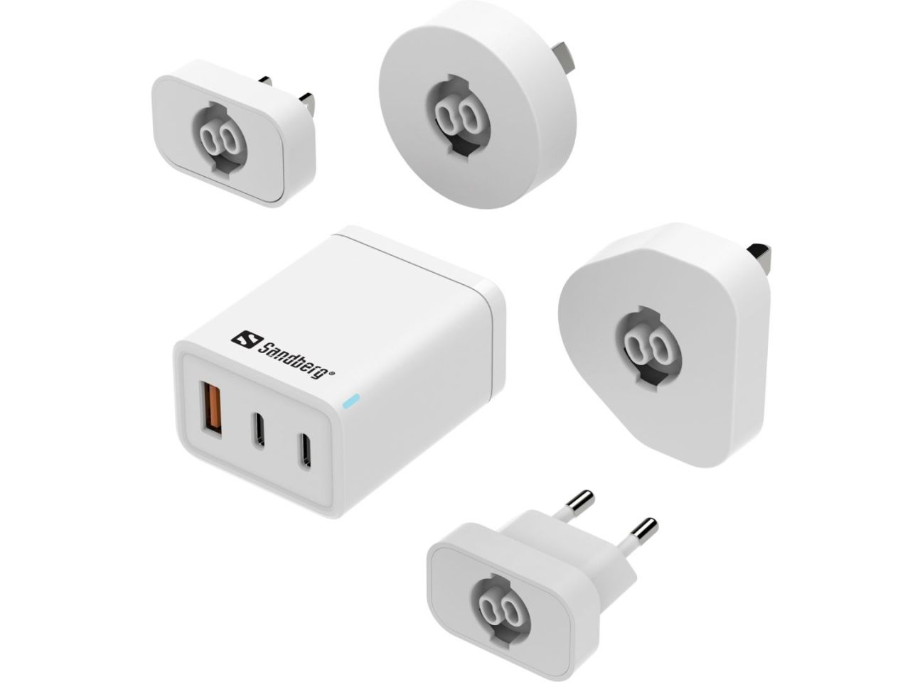 Sandberg 65W 3in1 Travel Charger USB-C/A White