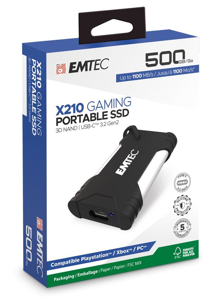 Emtec 500GB USB3.2 X210G Gaming Black/Red