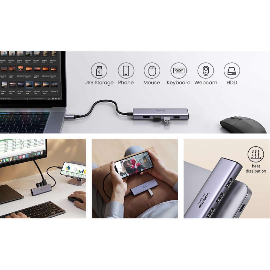 UGREEN USB C Hub 4K at 60Hz USB-C Adapter