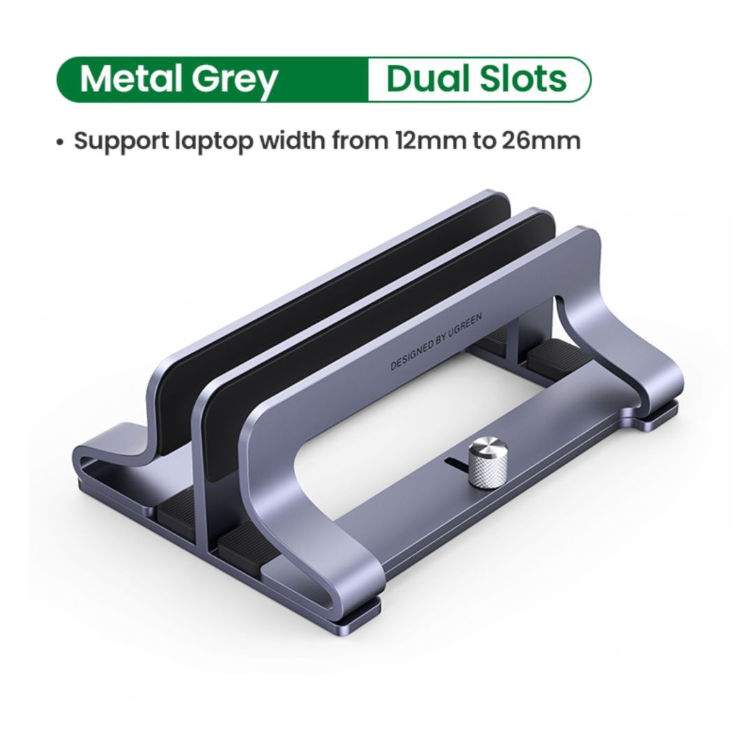 UGREEN Vertical Laptop Stand Dual-Slot Silver