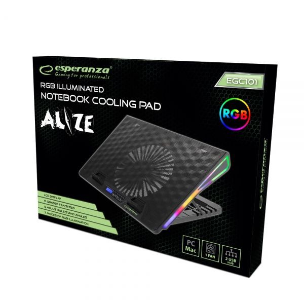 Esperanza Alize RGB Gamer Notebook hűtőpad Black