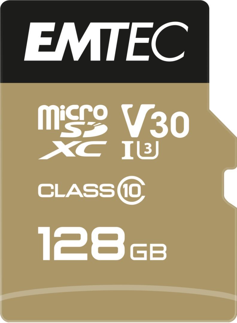 Emtec 128GB microSDXC SpeedIN Pro Class 10 U3 A1 + adapterrel