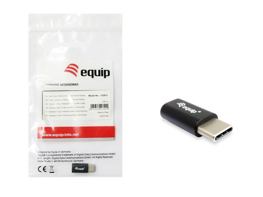 EQuip USB-C to Micro USB Adapter Black