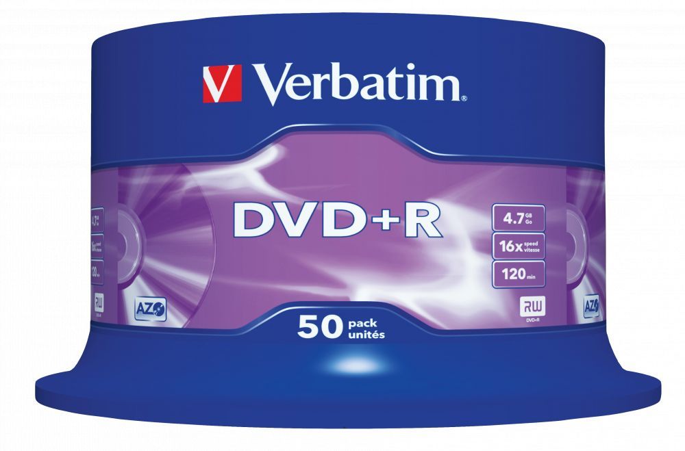 Verbatim DVD+R 4,7Gb 16x Hengeres 50db/csomag (50-es címke)