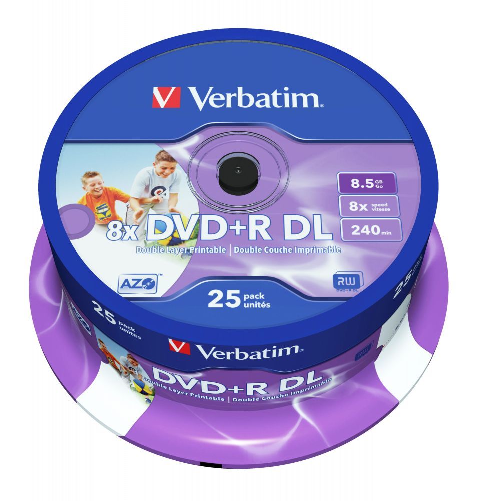 Verbatim DVD+R 8,5Gb 8x Hengeres 25db/csomag (25-ös címke)