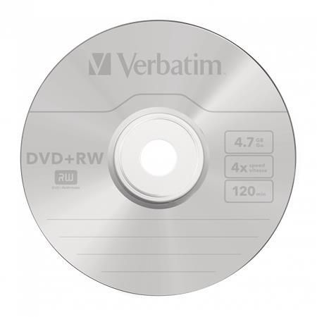 Verbatim DVD+RW 4,7Gb 4x Normál tok 1db/csomag (1-es címke)