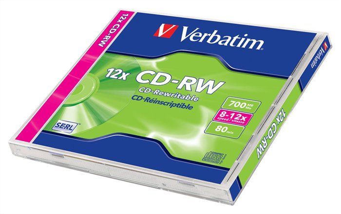 Verbatim CD-RW 80 8-12x Normál tok 1db-os (1-es címke)