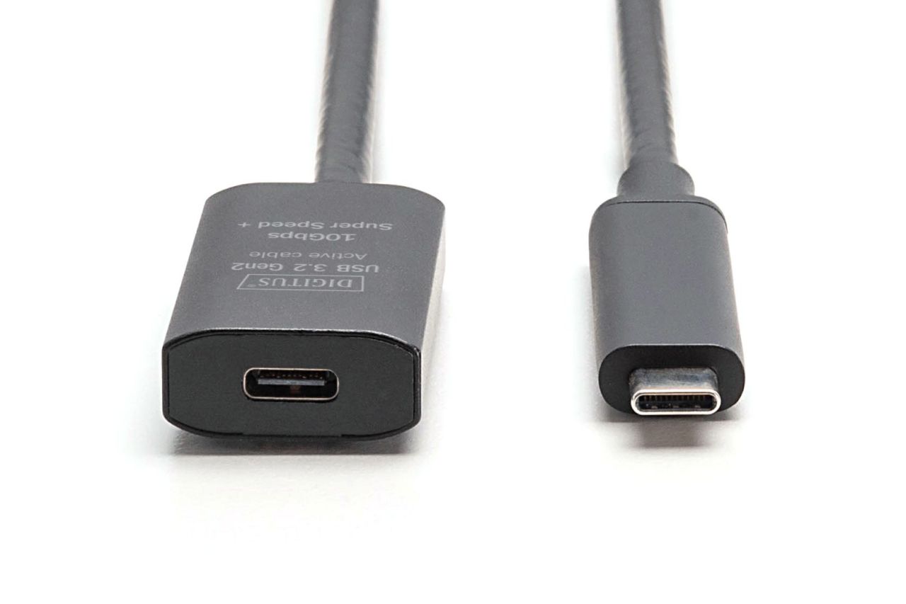 Digitus Active USB 3.2 Gen2 10G extension cable USB-C - USB-C 5m Black