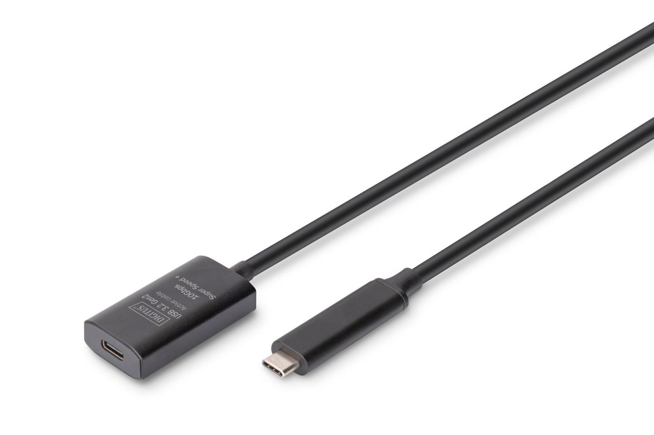 Digitus Active USB 3.2 Gen2 10G extension cable USB-C - USB-C 5m Black