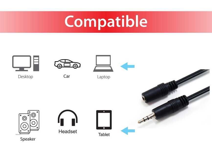 EQuip 3.5mm Stereo Audio Extension Cable 2,5m Black