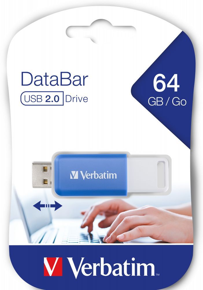 Verbatim 64GB DataBar USB2.0 Blue