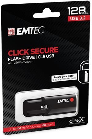 Emtec 128GB B120 Click Secure USB3.2 Black