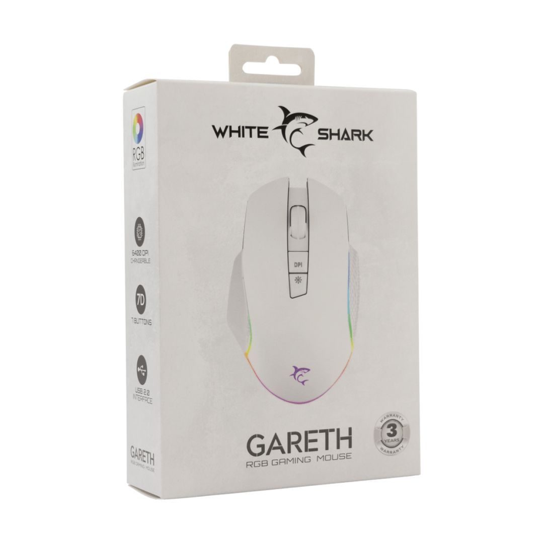 White Shark GM-5009W Gareth Gamer mouse White