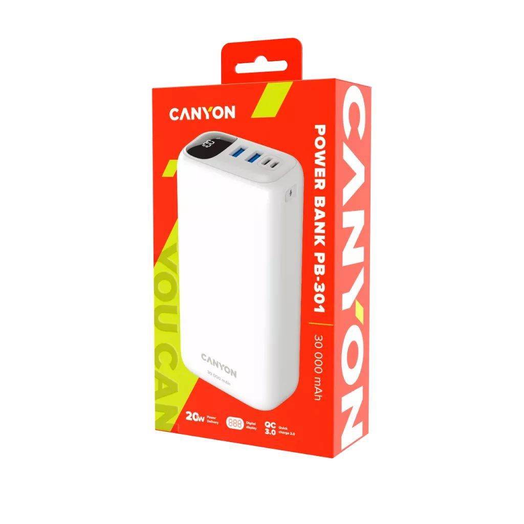 Canyon CNE-CPB301W 30000mAh Powerbank White