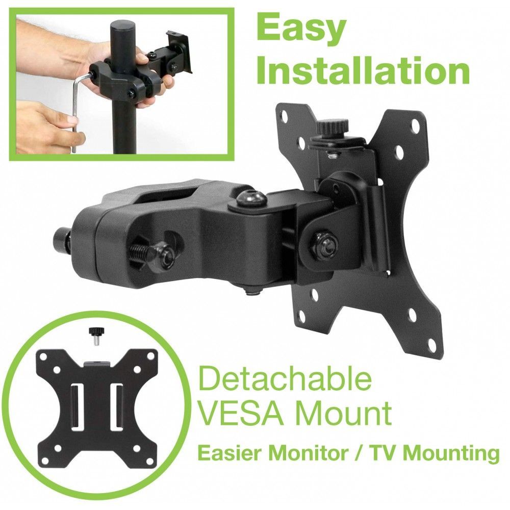 TECHLY 13"-30" Pole Mount Bracket for TV Black