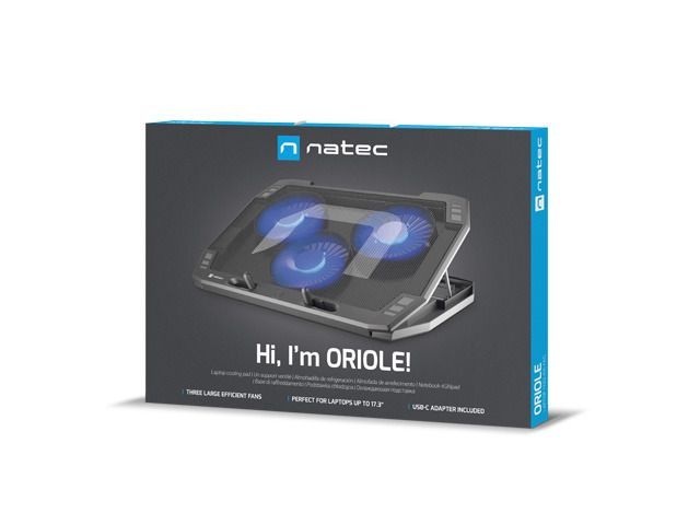 natec Oriole 15,6"-17,"3 Laptop Cooling Pad Black