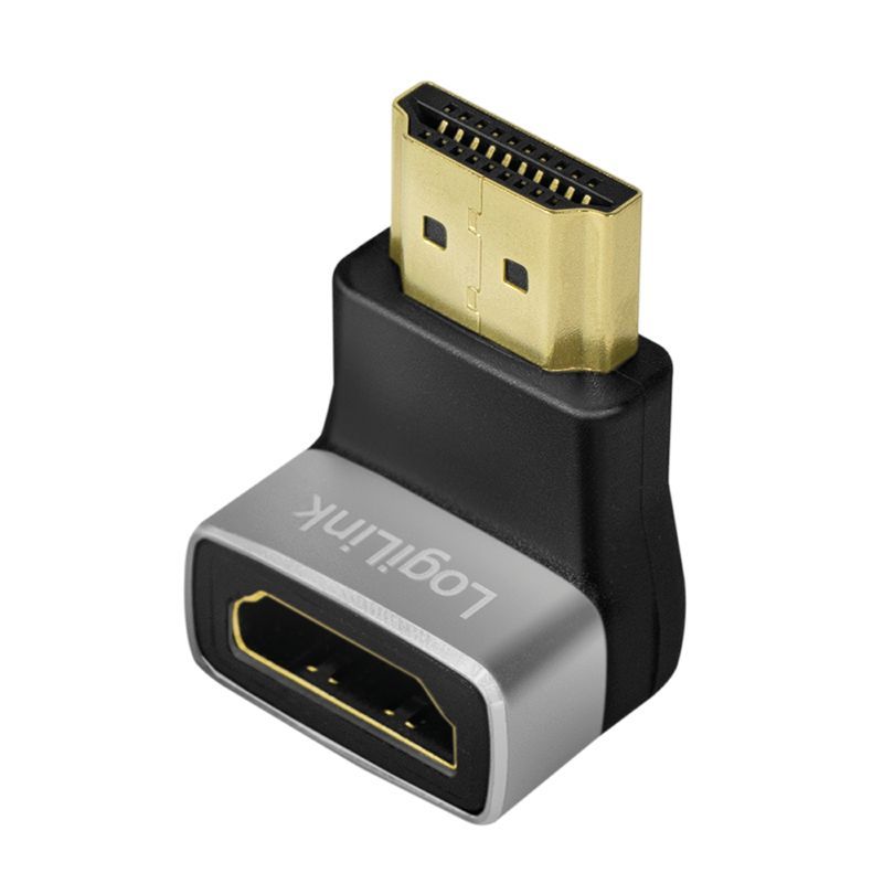 Logilink HDMI adapter A/M to A/F 90° angled 8K/60 Hz Black/Grey