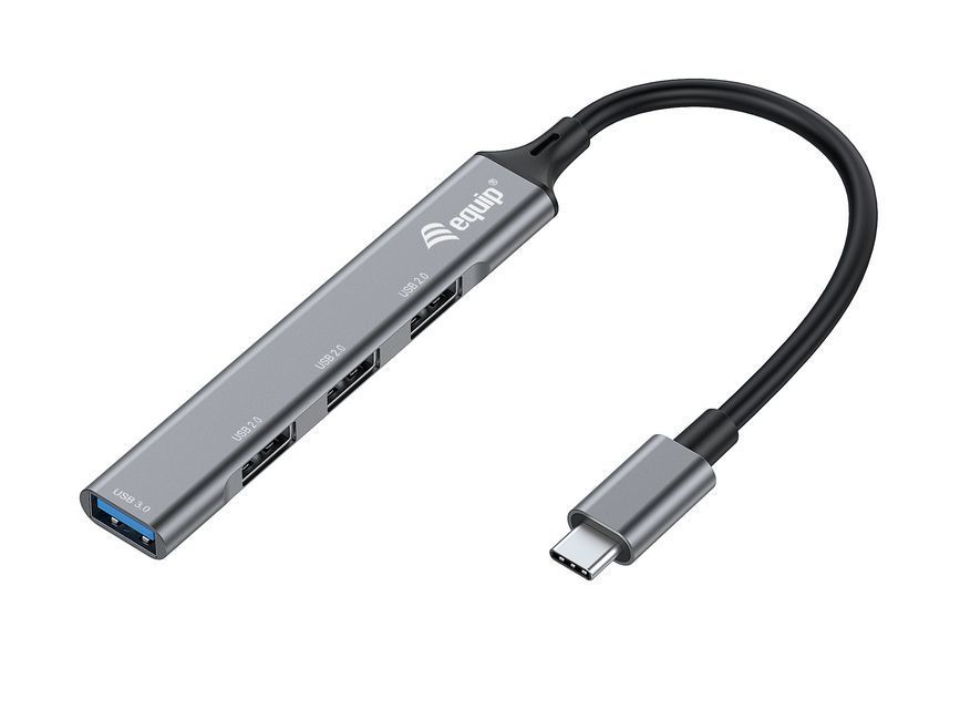 EQuip 4-Port USB 3.0/2.0 Hub USB-C Grey