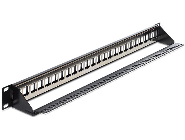 DeLock 19″ Keystone Patch Panel 24 Port Black