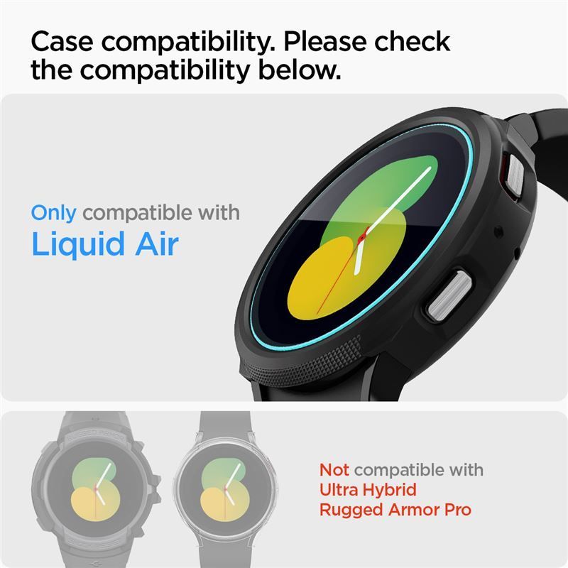 Spigen Glass EZ Fit 2 Pack - Samsung Galaxy Watch5/4 44mm