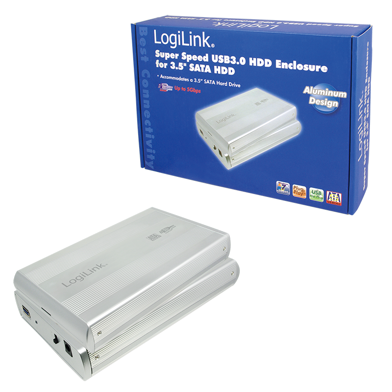 Logilink 3,5" SATA USB 3.0 Aluminium Silver