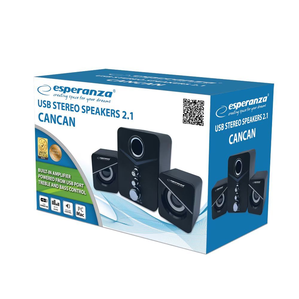 Esperanza Cancan USB 2.1 Speakers Black