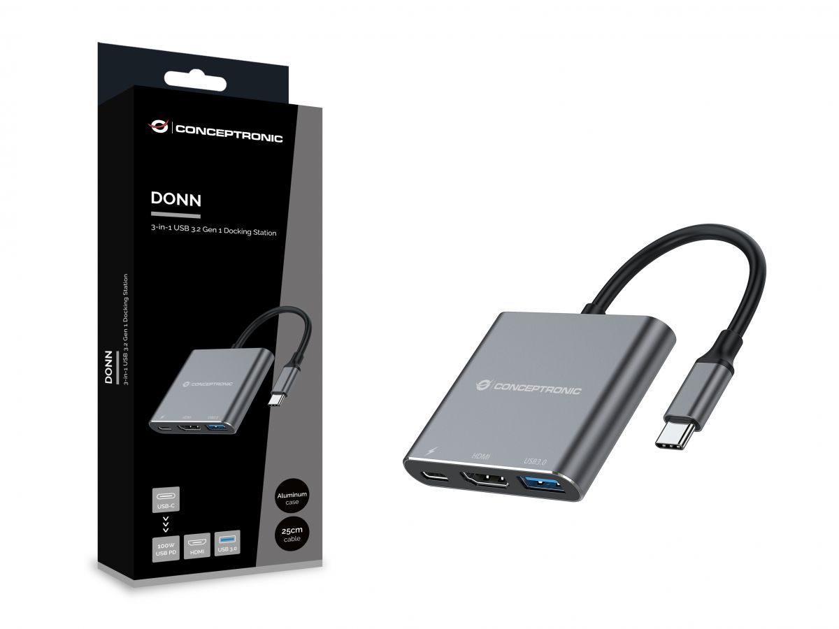 Conceptronic DONN18G 3-in-1 USB 3.2 Gen 1 Docking Station