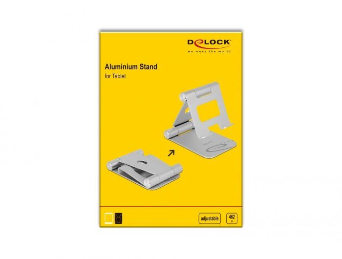 DeLock Tablet Stand adjustable aluminium Silver