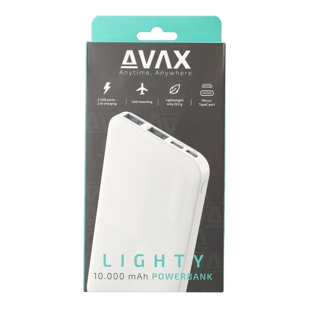 Avax PB104W LIGHTY 10000mAh PowerBank White