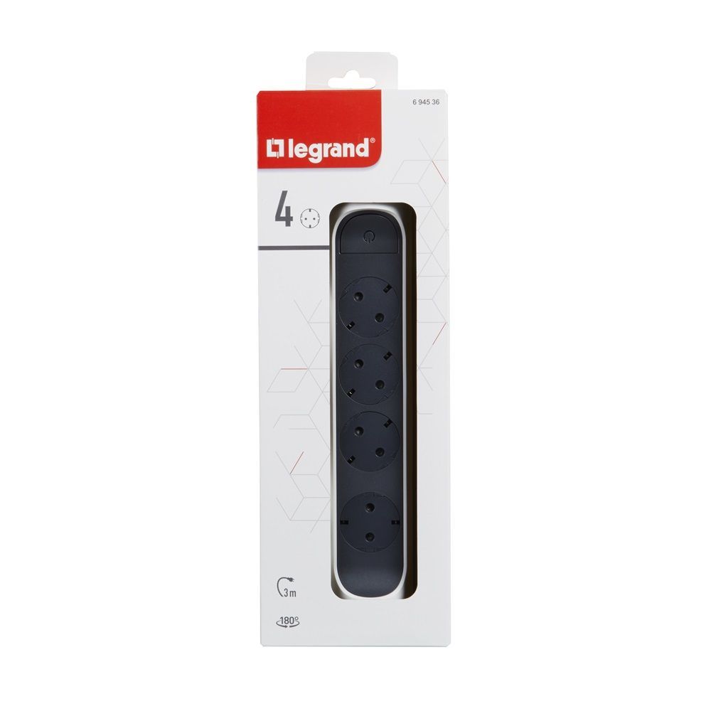 Legrand Hálózati Elosztó Kapcsolóval 4DIN 3m Black/White