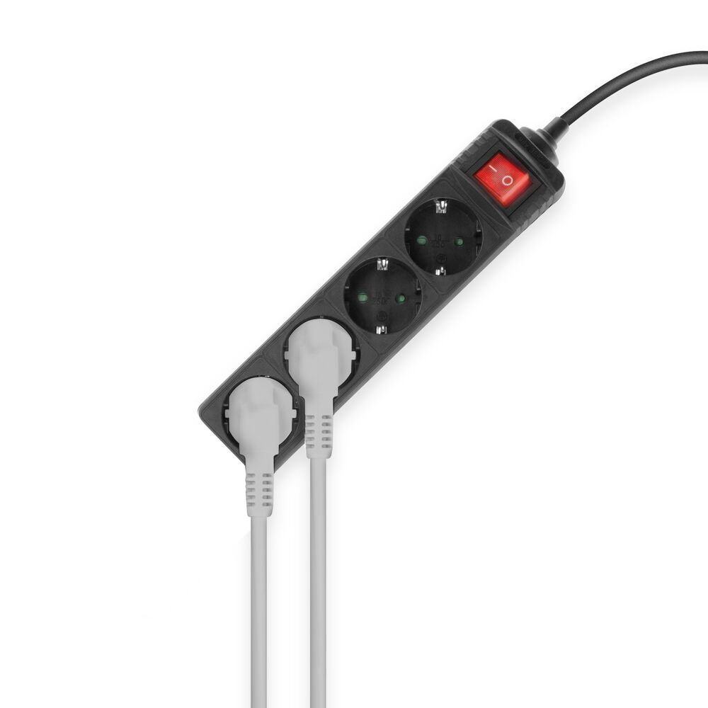 ACT Power Strip with Illuminated Switch Hálózati Elosztó Kapcsolóval 4DIN 2m Black