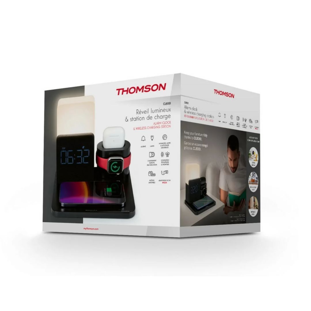 Thomson CL800I Alarm Clock and Charging Station Black