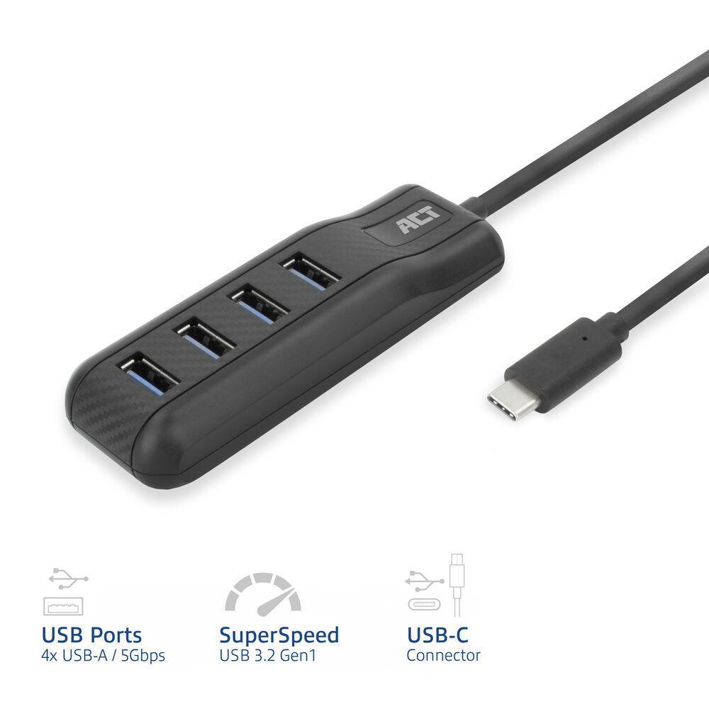 ACT AC6420 4-portos USB3.2 HUB Black