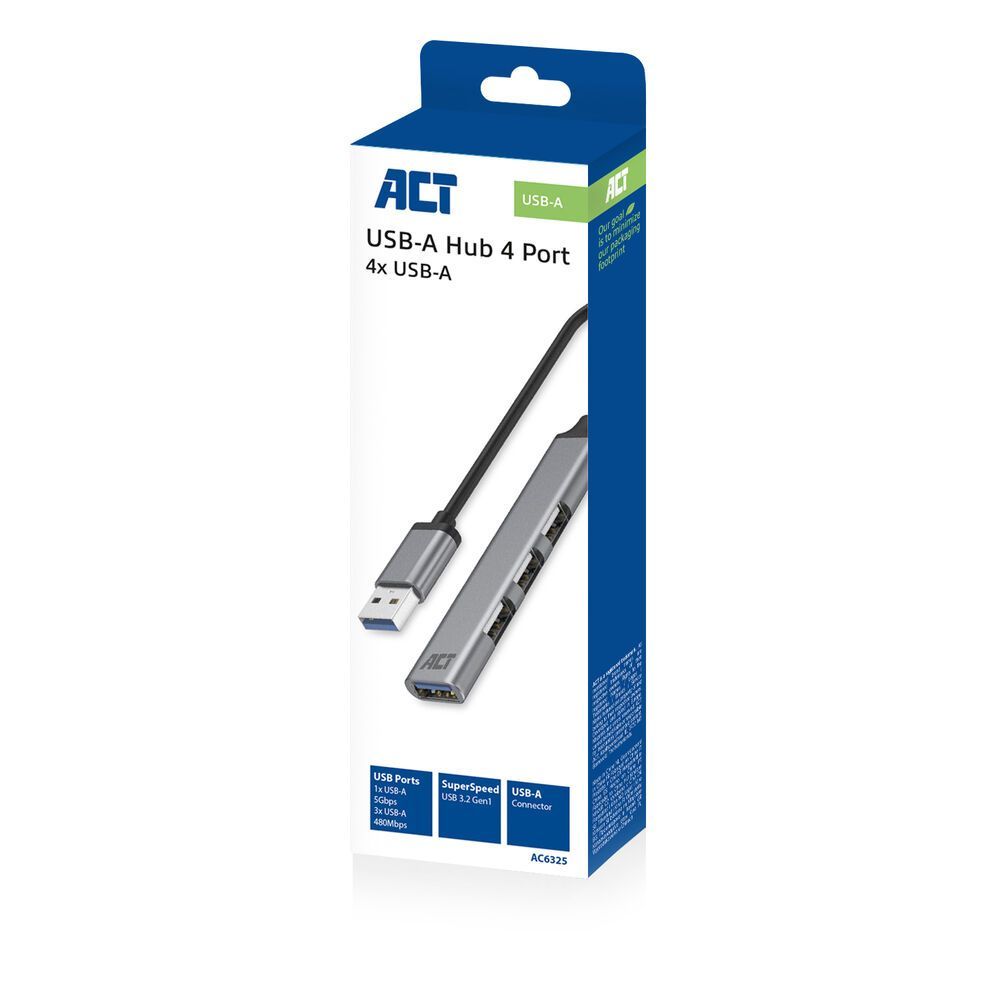 ACT AC6325 4-portos USB2.0 HUB Grey