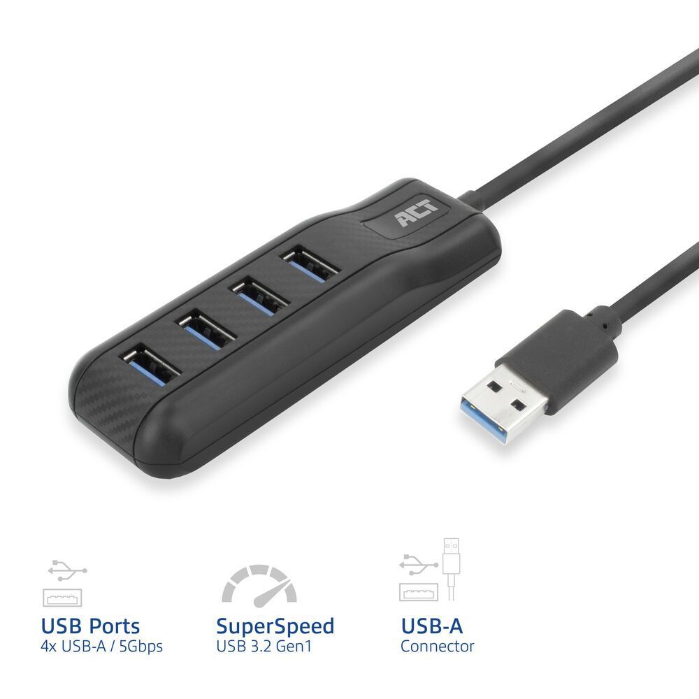 ACT AC6320 4-portos USB3.2 HUB Black