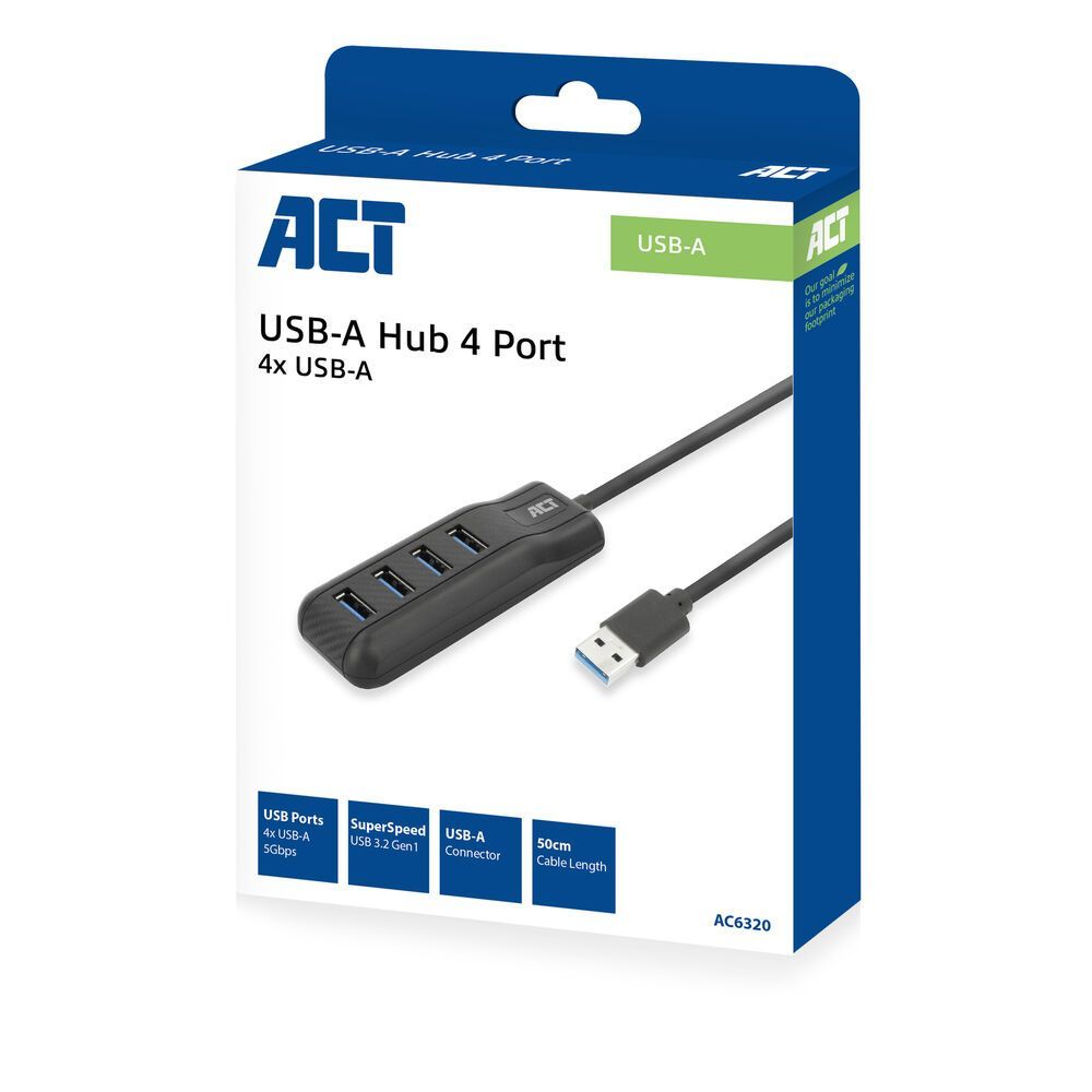 ACT AC6320 4-portos USB3.2 HUB Black