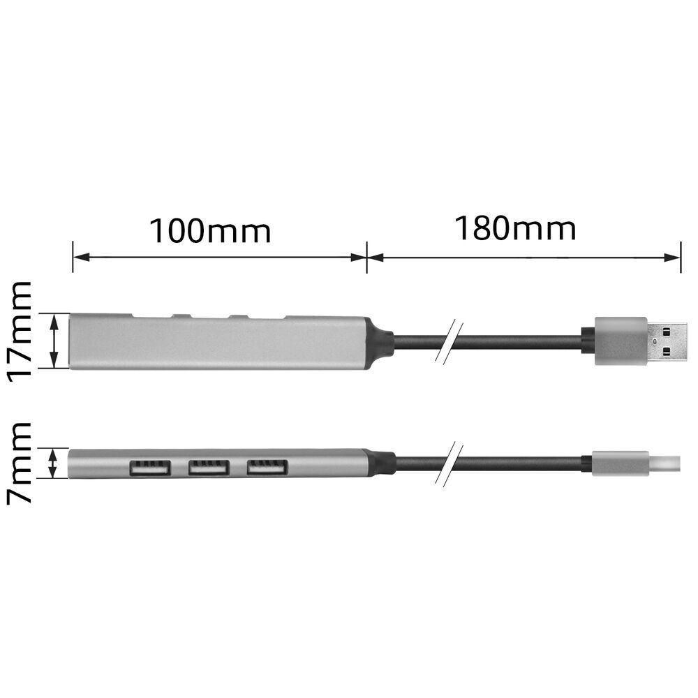 ACT 4-portos USB2.0 HUB Grey