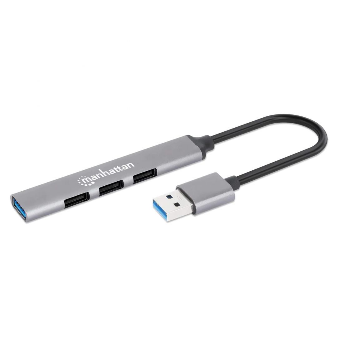 Manhattan 4-Port USB3.0 Gen 1 Hub Space Gray