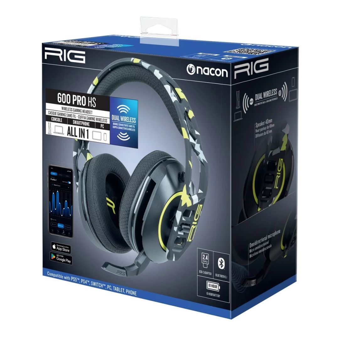 Nacon RIG 600 PRO HS Wireless Bluetooth Gaming Headset Acid