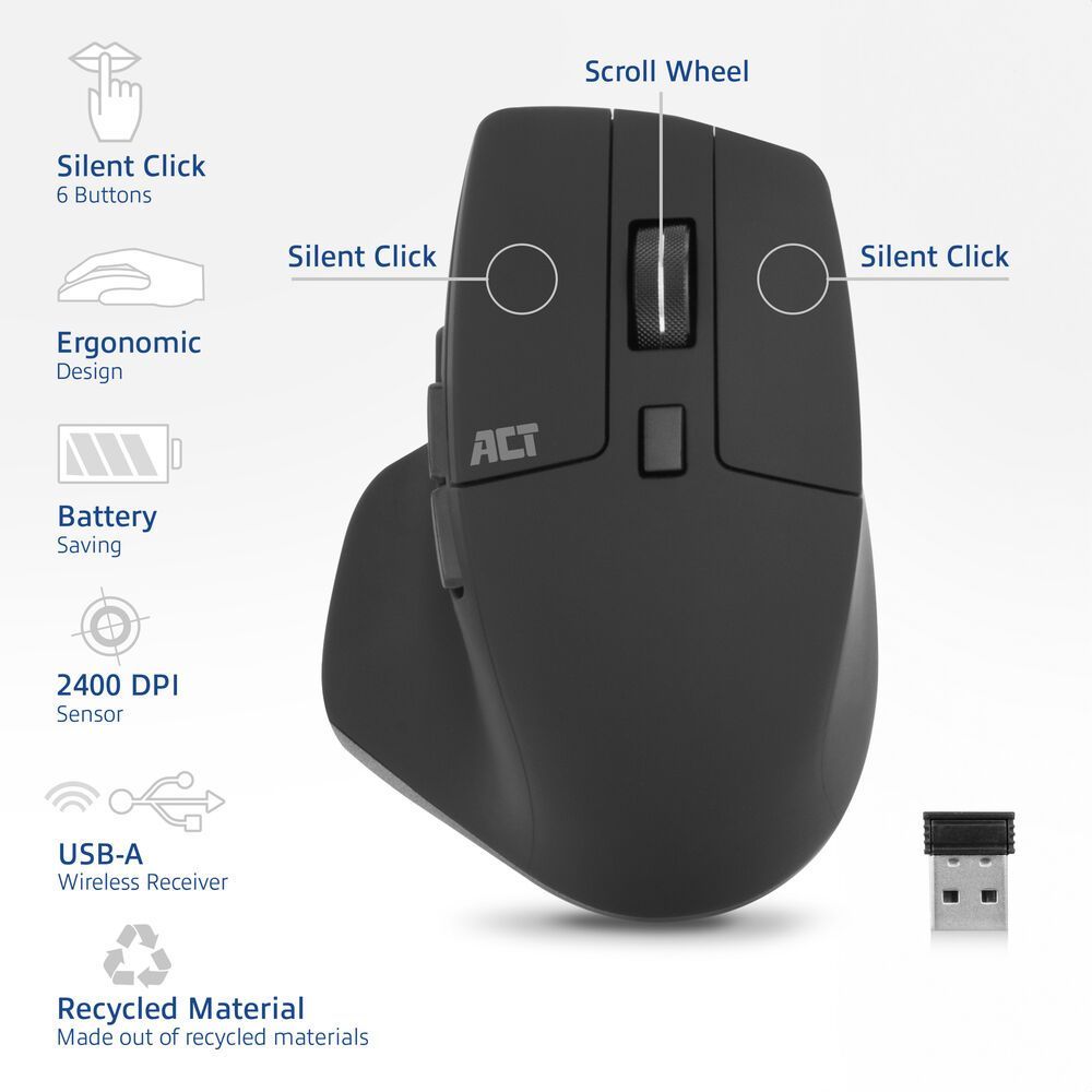 ACT AC5151 Wireless Mouse Black ACT AC5151 Wireless Mouse Black
