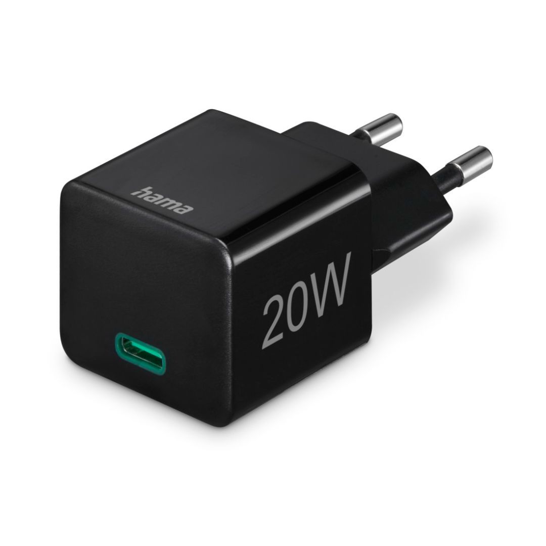 Hama USB-C PD/Qualcomm Super-Mini-Charger 20W Black Hama USB-C PD/Qualcomm Super-Mini-Charger 20W Black