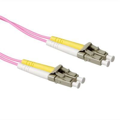 ACT LSZH Multimode 50/125 OM4 fiber patch cable duplex with LC connectors 2,5m Pink ACT LSZH Multimode 50/125 OM4 fiber patch cable duplex with LC connectors 2,5m Pink