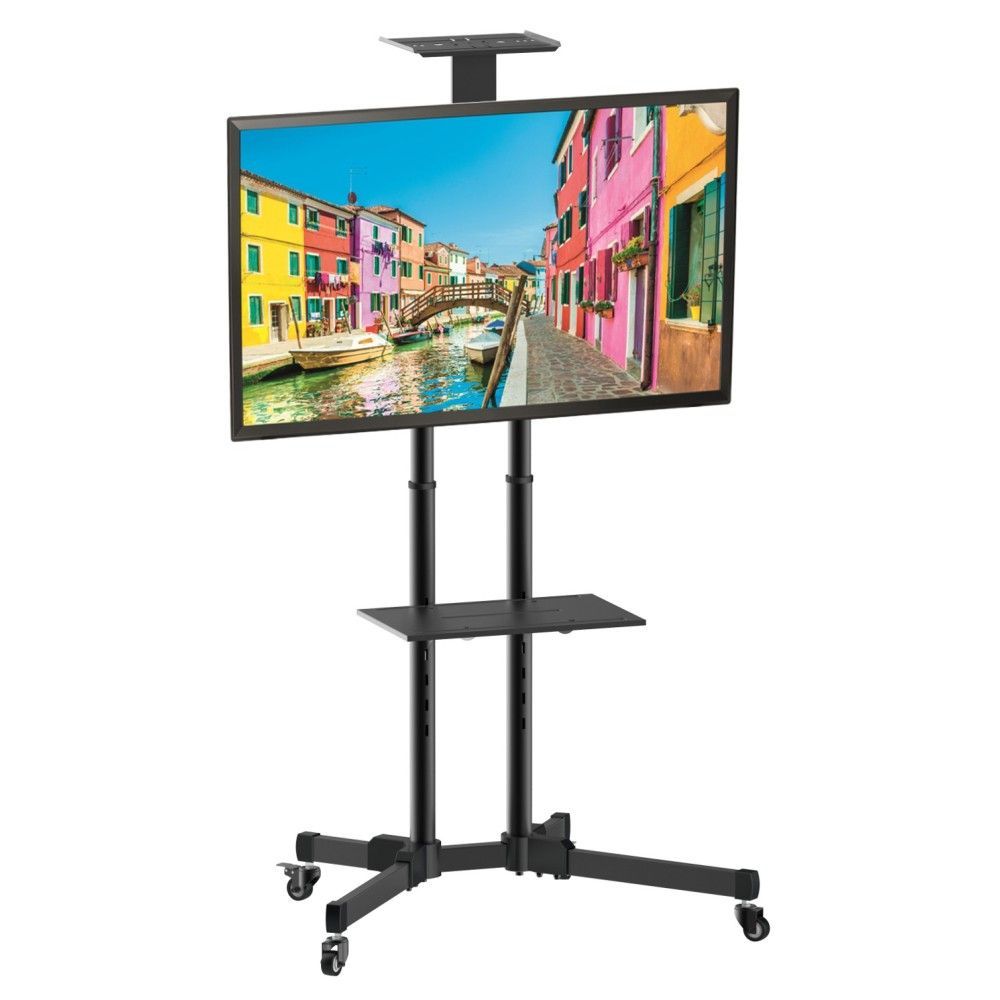 TECHLY Floor Trolley with Shelf LCD/LED/Plasma 37"-70" Black