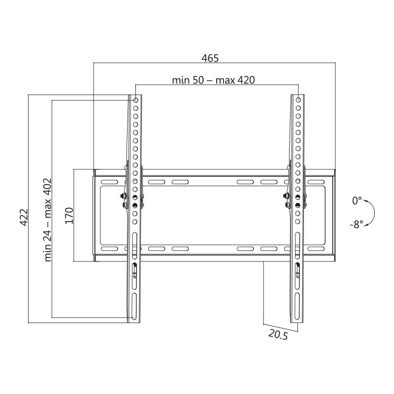 Logilink TV wall mount 32–55" Black