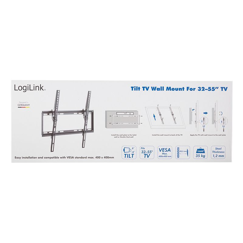 Logilink TV wall mount 32–55" Black