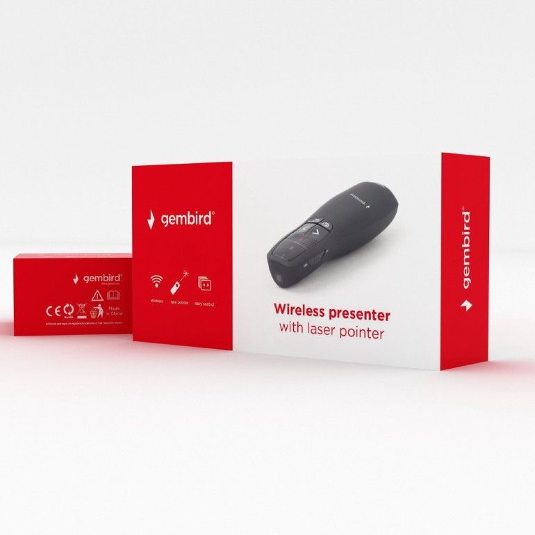 Gembird WP-L-02 Wireless Presenter Red Laser Black