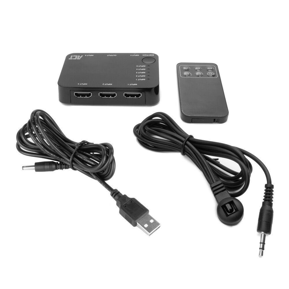 ACT AC7841 4K HDMI Switch 5 in 1 out ACT AC7841 4K HDMI Switch 5 in 1 out