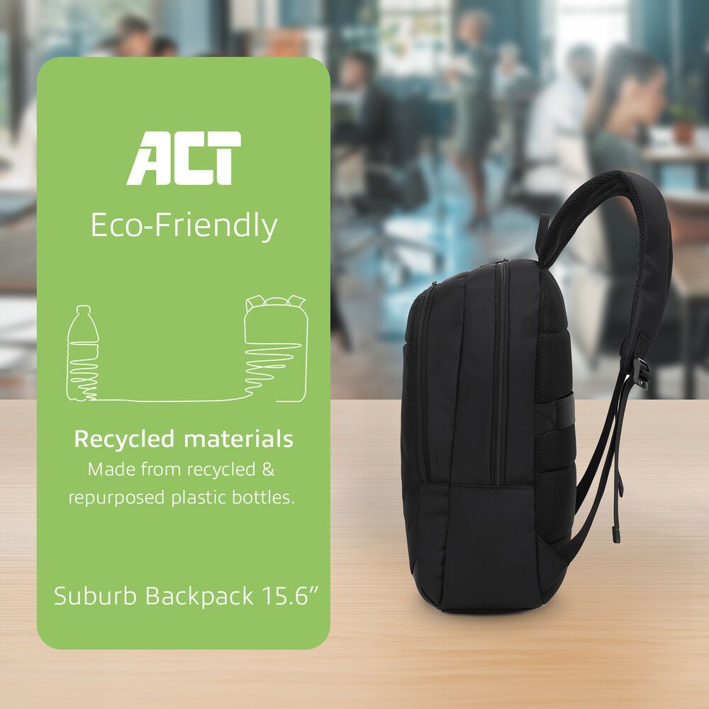 ACT AC8565 Suburb Backpack for laptops up to 15,6" Black ACT AC8565 Suburb Backpack for laptops up to 15,6" Black