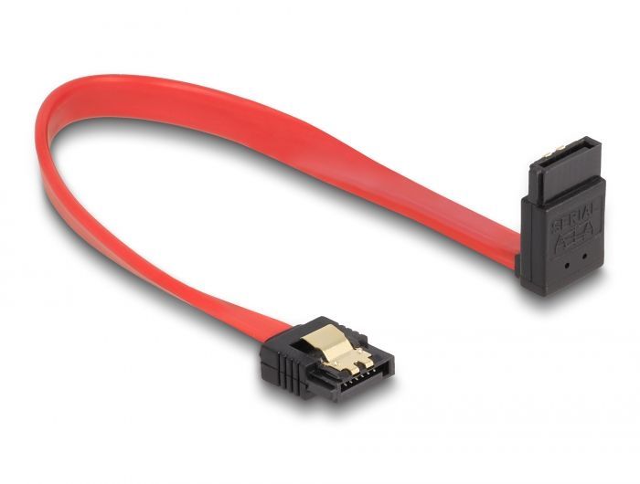 DeLock SATA 6 Gb/s Cable straight to upwards angled 20cm Red