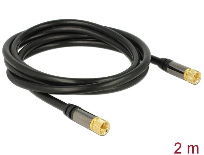 DeLock Antenna cable F Plug > F Plug RG-6/U 2m Black